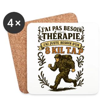 Besoin d’un 8 Kil TAP, pas d’une thérapie ! - Dessous de verre (lot de 4) - blanc - Devant