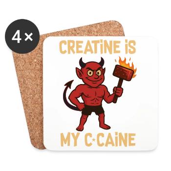 La créatine est mon obsession – Lifting légal Addiction - Dessous de verre (lot de 4) - blanc - Devant