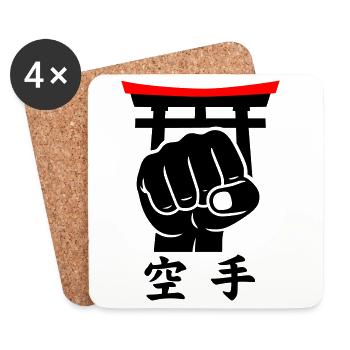 Karate Faust / Fist - Untersetzer (4er-Set) - Weiß - Vorne