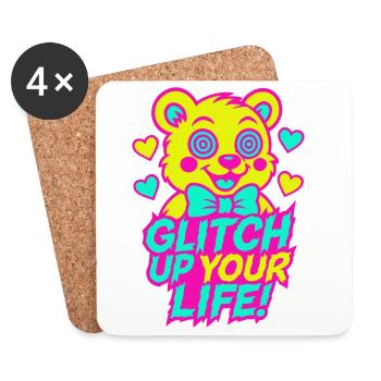 Glitch Up your Life! Motif 2 - Dessous de verre (lot de 4) - blanc - Devant