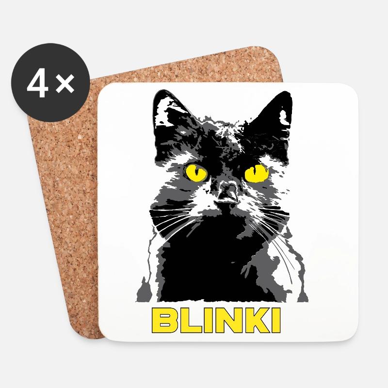 Meine Lieblings Katze - Blinki - Untersetzer (4er-Set) - Weiß