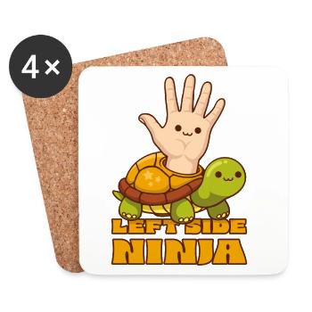Süße Schildkröte Linke Seite Ninja Linkshänder Menschen - Untersetzer (4er-Set) - Weiß - Vorne