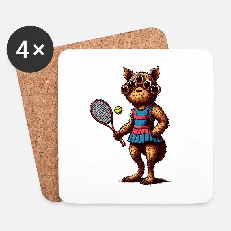 Tennisfanatisches Geschöpf - Untersetzer (4er-Set) - Weiß