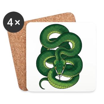 Snake - Coasters (set of 4) - white - Front
