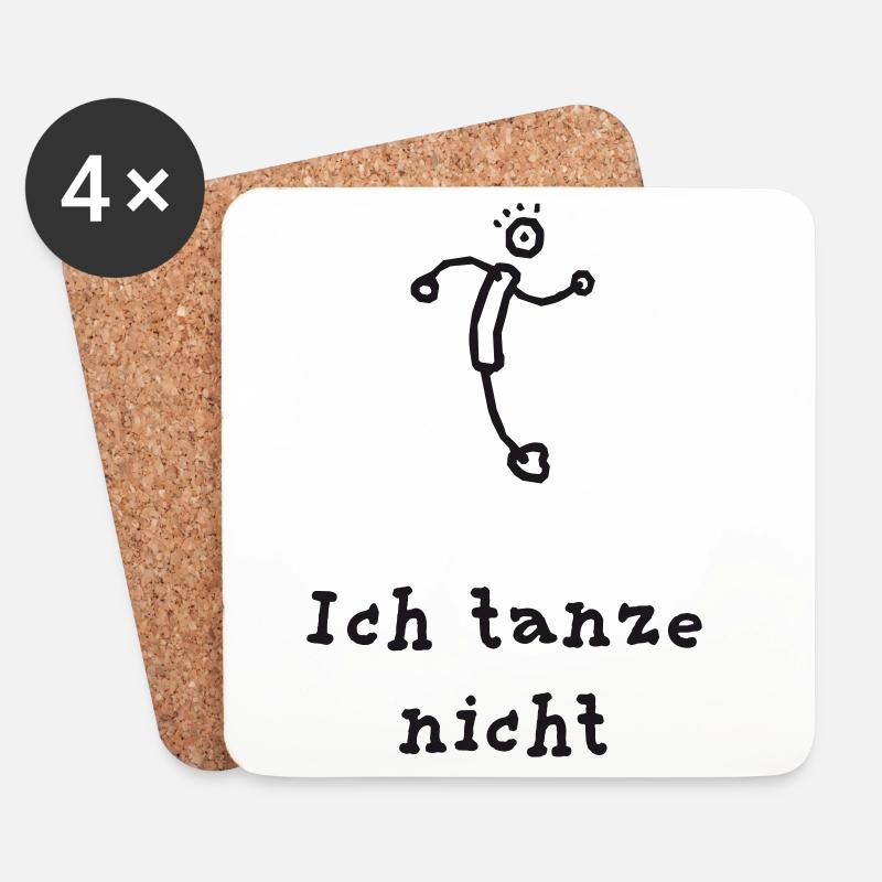 Ich_tanze_nicht - Dessous de verre (lot de 4) - blanc