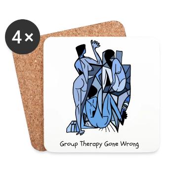 Group Therapy Gone Wrong - Untersetzer (4er-Set) - Weiß - Vorne