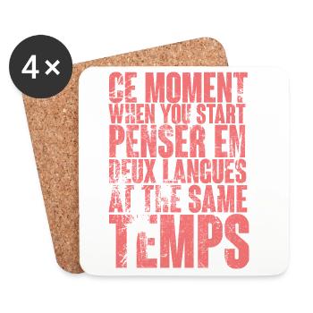 COOL SAYING FOR MULTILINGUALS, INTERNATIONAL - Coasters (set of 4) - white - Front