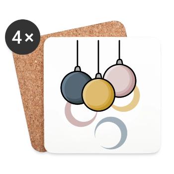 Modern Christmas baubles - Coasters (set of 4) - white - Front