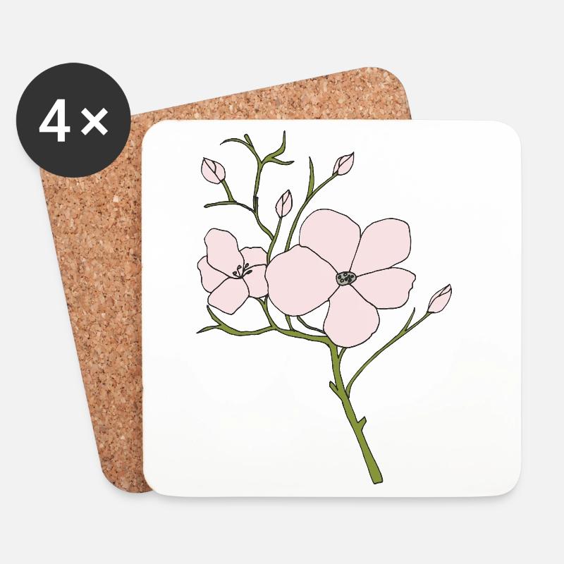 wildrose - Untersetzer (4er-Set) - Weiß