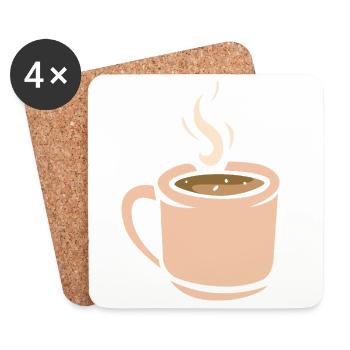 Coffee cup illustration - Coasters (set of 4) - white - Front