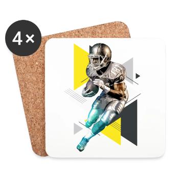 American Football Spieler USA Amerika Sport Retro - Untersetzer (4er-Set) - Weiß - Vorne