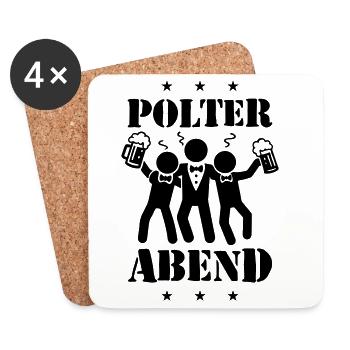 Polterabend Lustig - Untersetzer (4er-Set) - Weiß - Vorne