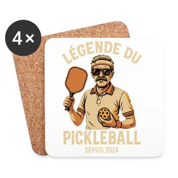 Pickleball Legend – Vintage Sport Humor - Untersetzer (4er-Set) - Weiß - Vorne