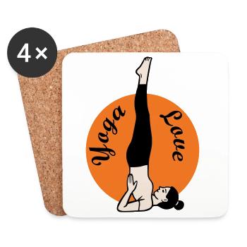Yoga - Dessous de verre (lot de 4) - blanc - Devant