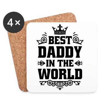 Best Dad in the World Gift Crown Best Daddy - Coasters (set of 4) - white - Front
