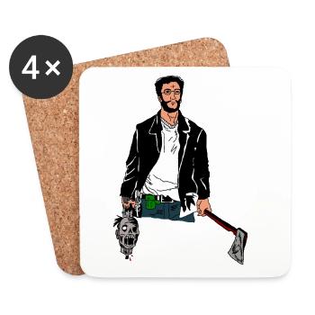Urban Uprising with Axe and Skull - Coasters (set of 4) - white - Front