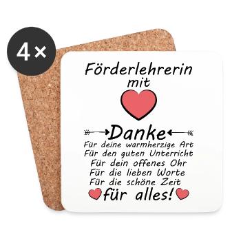 Remedial teacher Saying thank you as a farewell - Coasters (set of 4) - white - Front