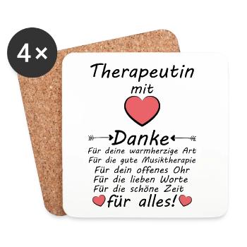 Music Therapists Music Therapy Say Thank You Farewell - Coasters (set of 4) - white - Front