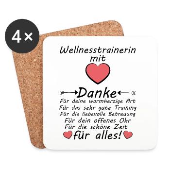 Wellness trainer Say thank you as a farewell - Coasters (set of 4) - white - Front