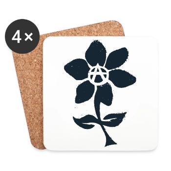 Blume der Anarchie - Untersetzer (4er-Set) - Weiß - Vorne