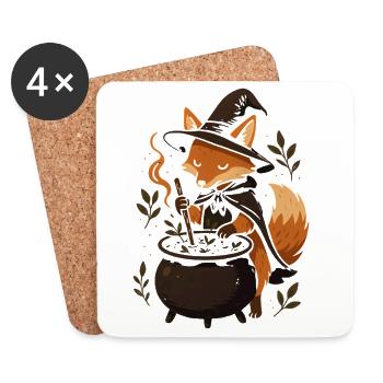 Zauberhafte Fuchs Hexe Halloween Design - Untersetzer (4er-Set) - Weiß - Vorne