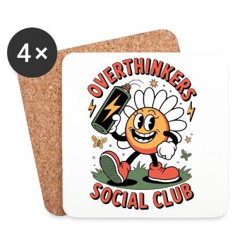 Overthinkers Social Club for Thinkers & Analysts - Coasters (set of 4) - white - Front