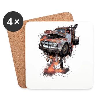 Verrosteter Truck Splash - Untersetzer (4er-Set) - Weiß - Vorne