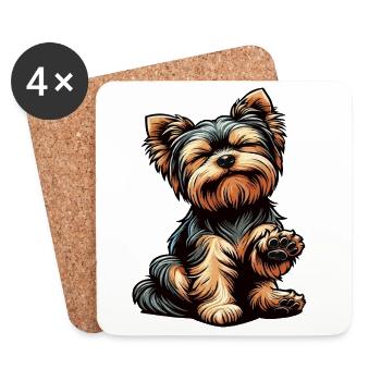 Yorkshire Terrier Yorkie Yorkiebesitzer Yorkies - Untersetzer (4er-Set) - Weiß - Vorne