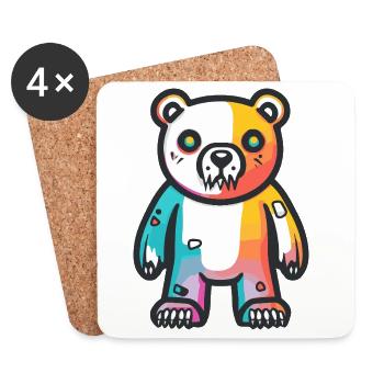 Polar Bear Halloween Comic Funny - Coasters (set of 4) - white - Front