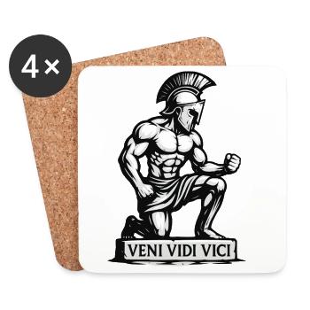 Spartan Krieger Veni Vidi Vici - Untersetzer (4er-Set) - Weiß - Vorne