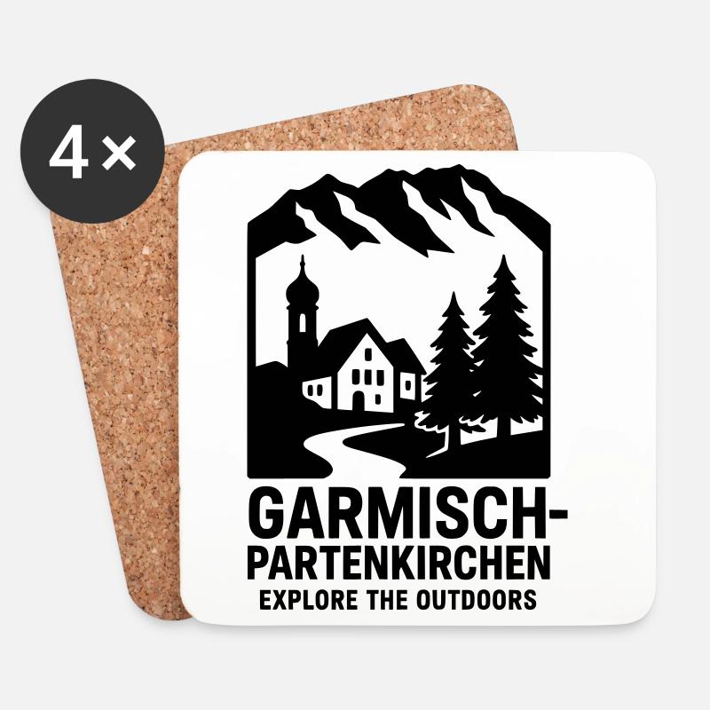 Garmisch Partenkirchen - Untersetzer (4er-Set) - Weiß
