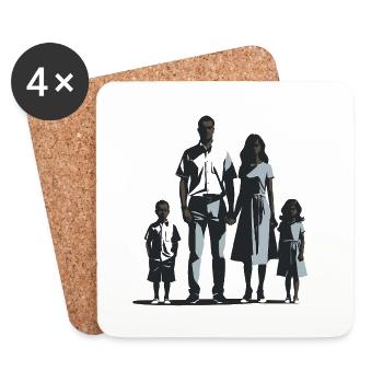 Famille de 4 - Logo Cool Silhouette - Dessous de verre (lot de 4) - blanc - Devant