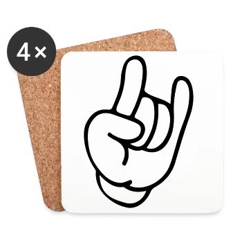Hand Rock Icon - Coasters (set of 4) - white - Front