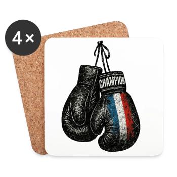 France Patriote - Boxing Gloves - Coasters (set of 4) - white - Front