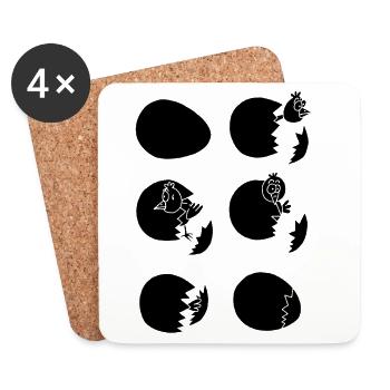 Discovering the world or not (black) - Coasters (set of 4) - white - Front