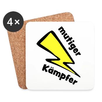 Kämpfer - Mutmacher - Glücksbringer - Untersetzer (4er-Set) - Weiß - Vorne
