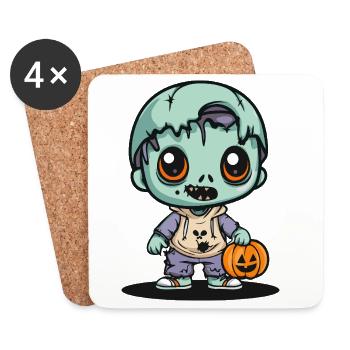 Zombie Halloween Gruselig Comic - Untersetzer (4er-Set) - Weiß - Vorne
