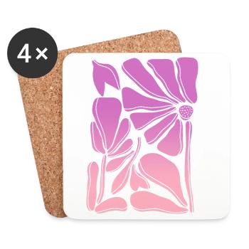 Flower power pink gradient - Coasters (set of 4) - white - Front