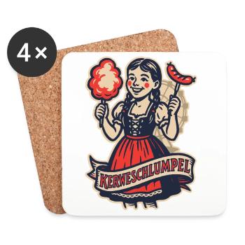 „Kerweschlumpel“ – ein klassischer Ausdruck aus de - Untersetzer (4er-Set) - Weiß - Vorne