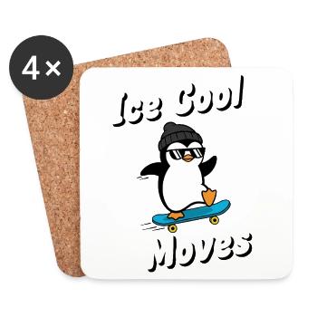 Mouvements sympas Pingouin - Dessous de verre (lot de 4) - blanc - Devant