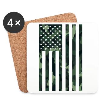 Camouflage urbain Camo America Drapeau USA - Dessous de verre (lot de 4) - blanc - Devant