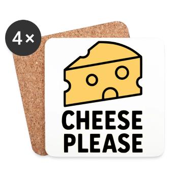 Fromage, s’il vous plaît - Dessous de verre (lot de 4) - blanc - Devant