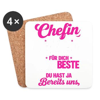 Chefin Wir Haben Versucht Finden - Untersetzer (4er-Set) - Weiß - Vorne