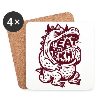 eat_the_rich - Dessous de verre (lot de 4) - blanc - Devant