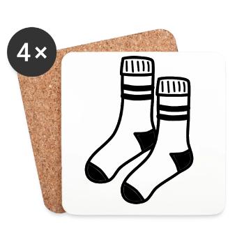 Chaussettes blanches - Dessous de verre (lot de 4) - blanc - Devant