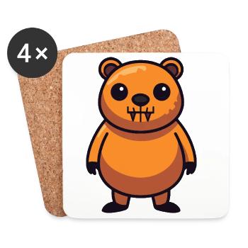 Beaver Halloween Zombie - Coasters (set of 4) - white - Front