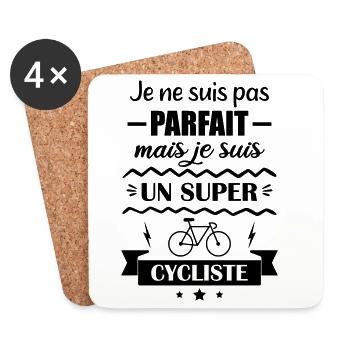 Je ne suis pas parfait mais un super cycliste  - Dessous de verre (lot de 4) - blanc - Devant