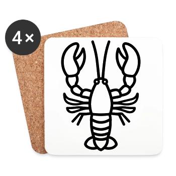 Homard - Dessous de verre (lot de 4) - blanc - Devant