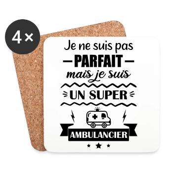 Super Emergency Ambulance - Coasters (set of 4) - white - Front