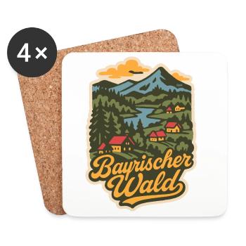 Bayerischer Wald Deutschland - Untersetzer (4er-Set) - Weiß - Vorne